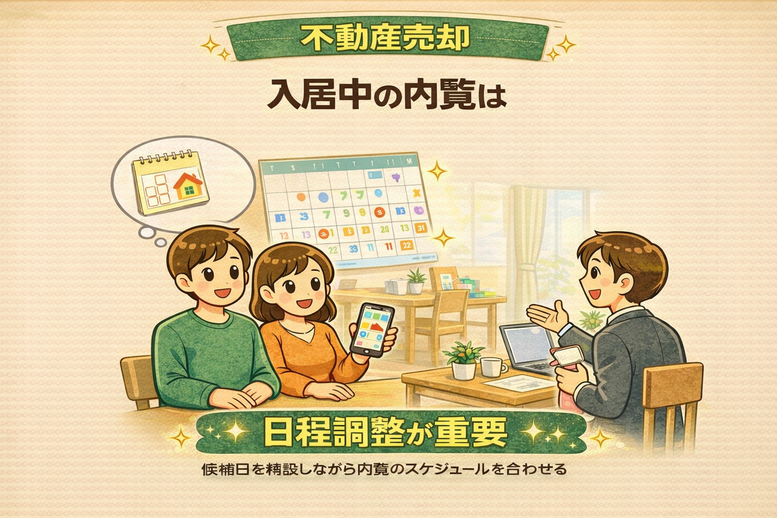 府中市の不動産売却で入居中の内覧は日程調整が重要な理由を解説 スケジュール調整で成約率が変わるポイントがわかる図