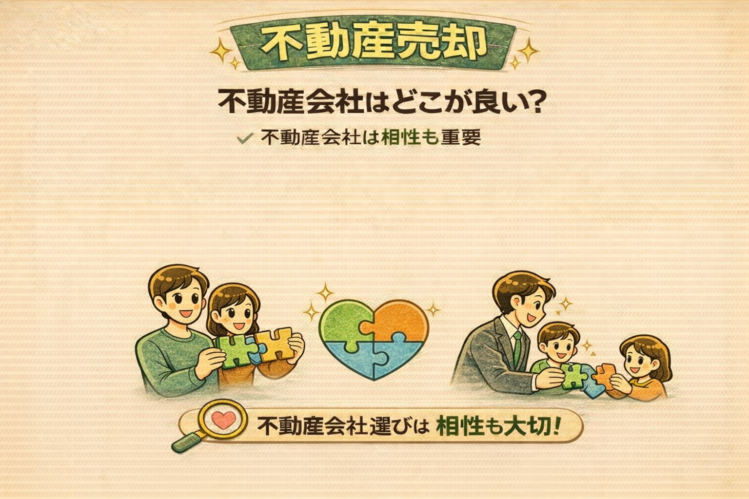 府中市の不動産売却で不動産会社選びは相性が重要であることを説明した図