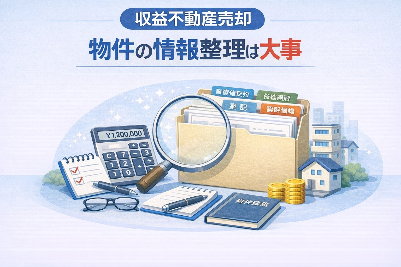 府中市の収益不動産売却で物件情報の整理が査定価格に影響する図