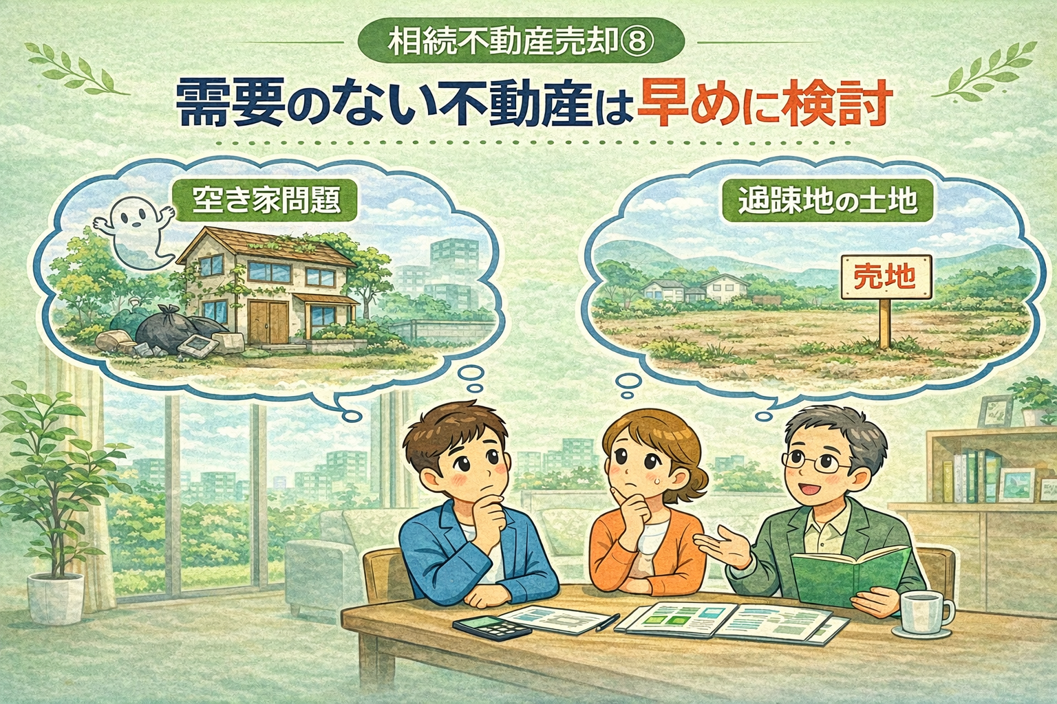 府中市の相続不動産売却で需要のない不動産は早めに対応すべきことを示した図
