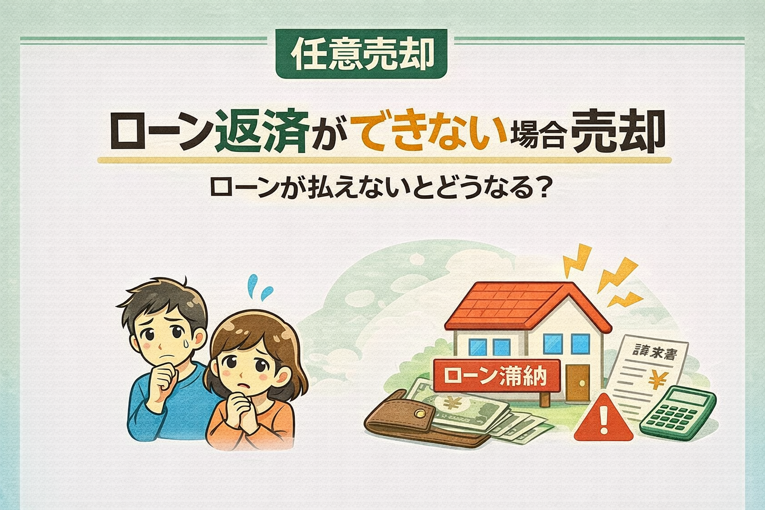 府中市で住宅ローン返済ができない場合の任意売却について解説した図