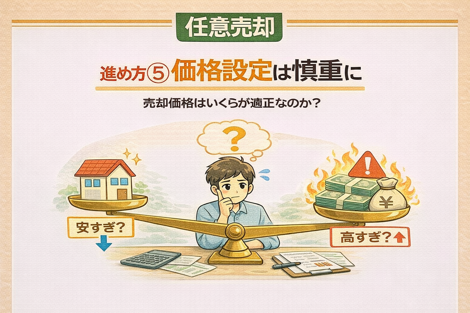 府中市で任意売却の価格設定は慎重に行うべきことを示した図