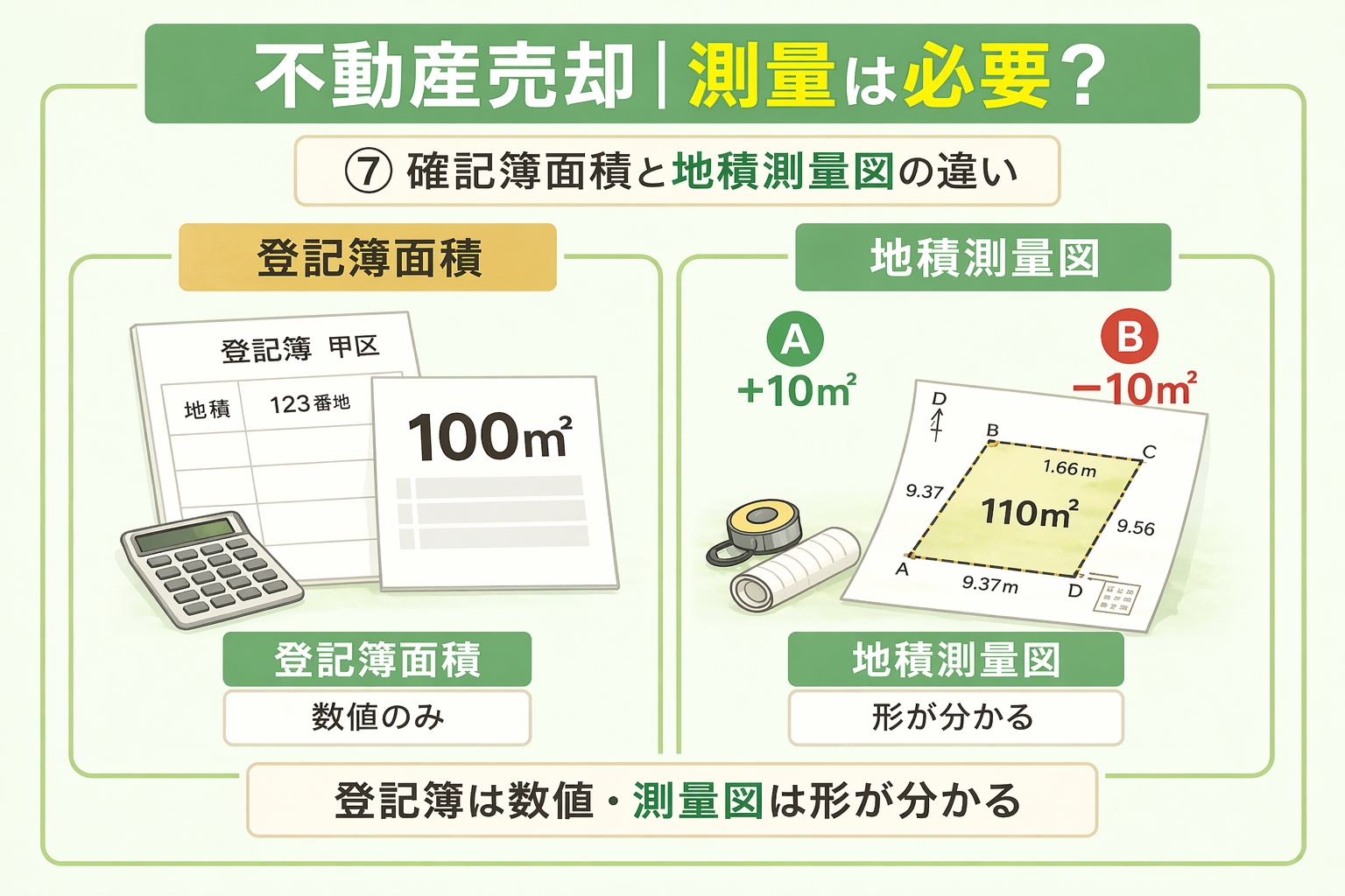 府中市の不動産売却で確定測量により隣地境界の確認と合意を行う流れを説明した図