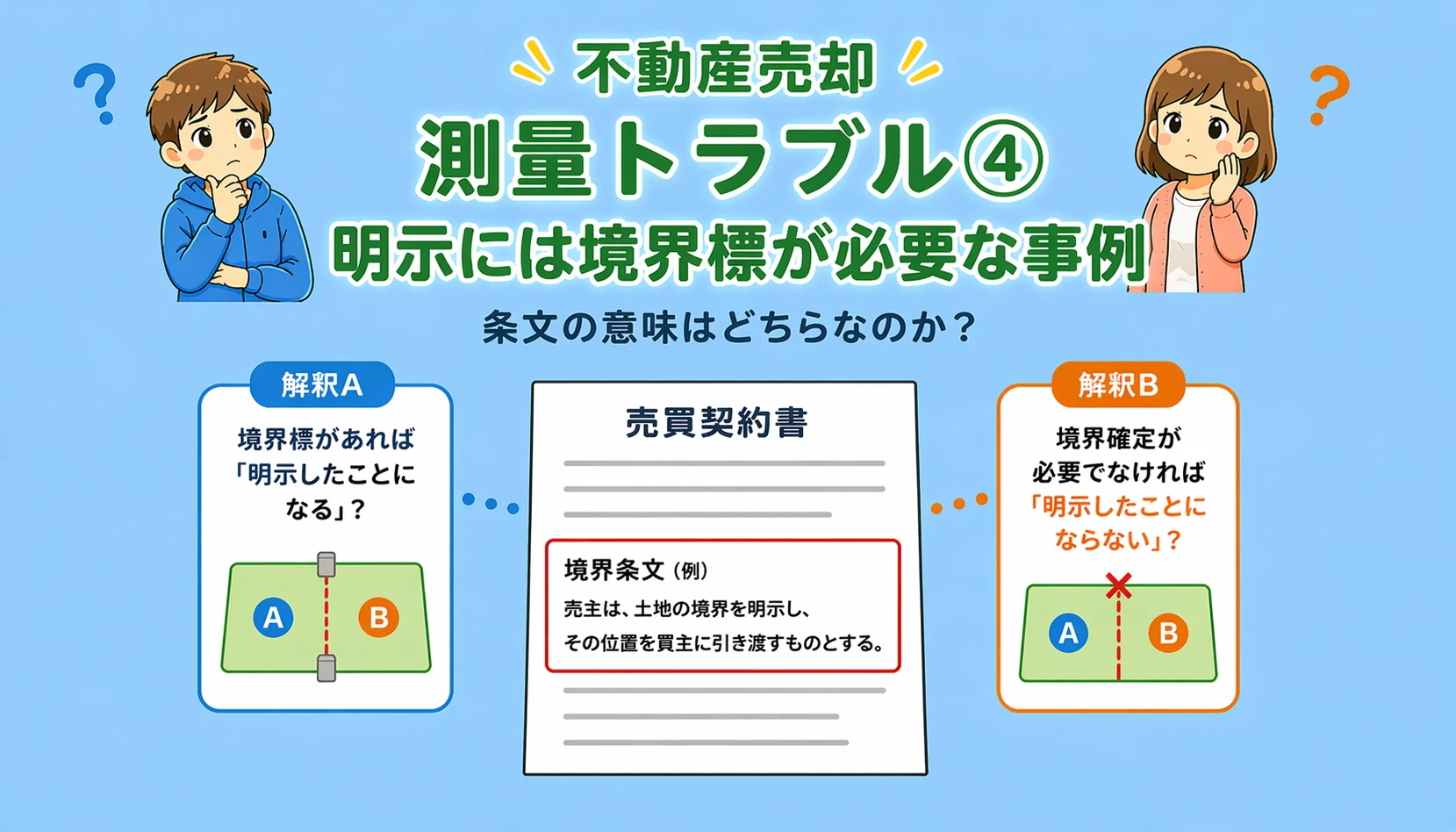 府中市の不動産売却で境界条文の解釈違いによるトラブル事例