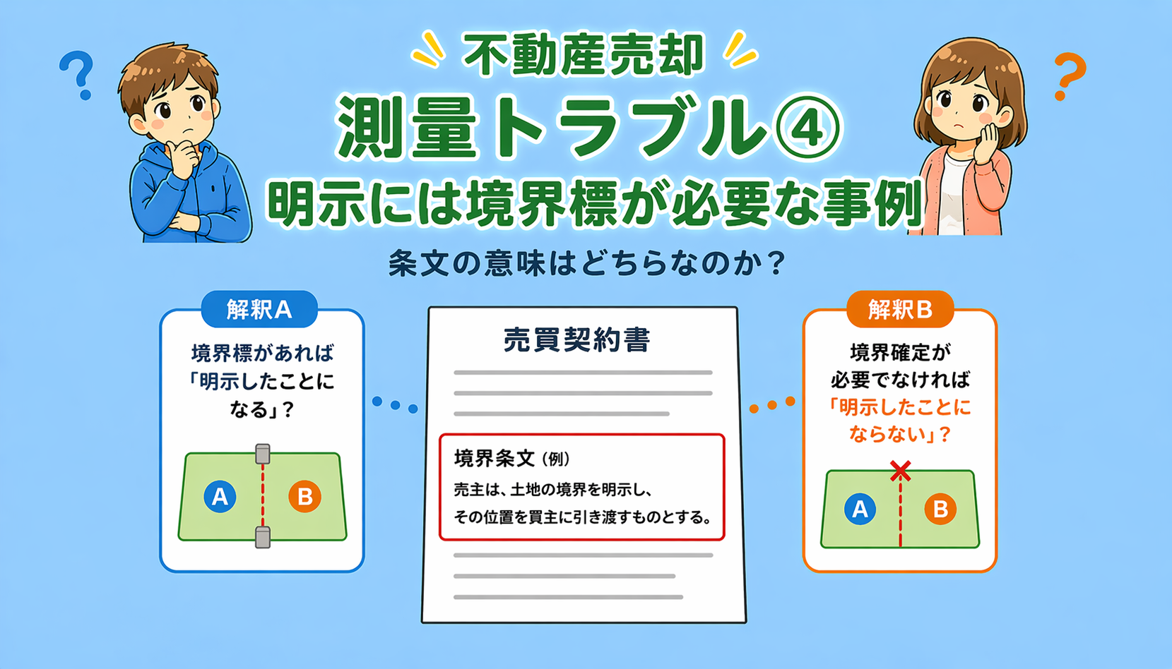 府中市の不動産売却で境界条文の解釈違いによるトラブル事例